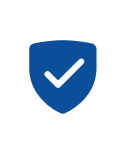 icon of a badge with a checkmark in a hexagon