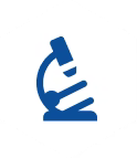 Microscope in a hexagon icon